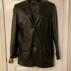 Alfani Black Leather Blazer